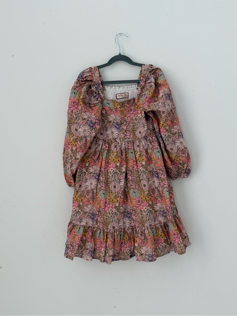 cheeky plum Puff-Sleeve Floral Dress in Pink and Purple